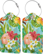 Set of 2 Luggage Tag for Suitcases Tie dye PU Leather Luggage Tag by OMXNAQZ