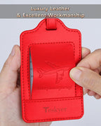 Teskyer Luggage Tags, 3 Pack Premium PU Leather Luggage Tags - Image 7