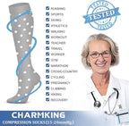 CHARMKING Compression Socks for Women & Men Circulation 15-20 mmHg is Best - Image 5