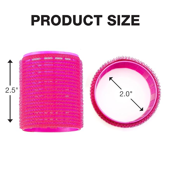 Conair Heatless Curls - Extra Large Hair Rollers - heatless overnight curlers for long lengths - volumized waves - Hot Pink - 9 Count w/storage case