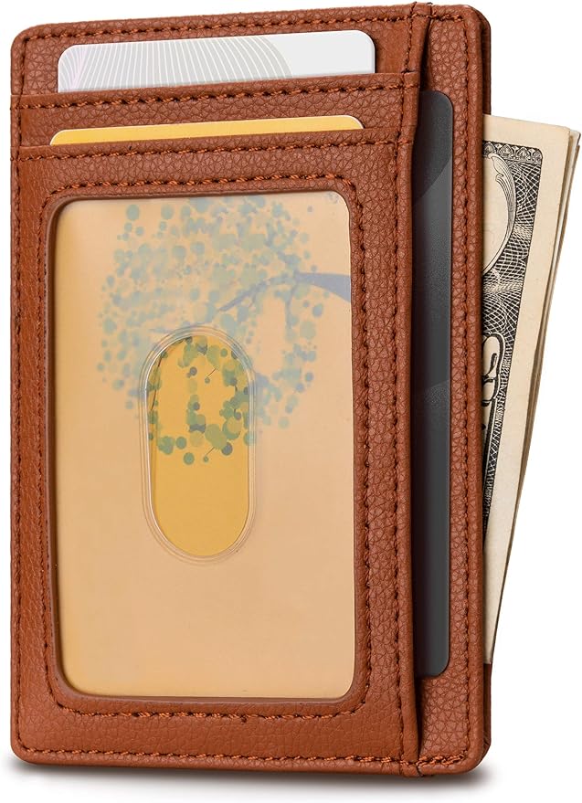 Buffway Slim Minimalist Front Pocket RFID Blocking Leather Wallets - Image 2