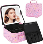 Chomeiu Makeup Bag with LED Mirror, Cute Cosmetic Bags Birthday Gifts by Chomeiu