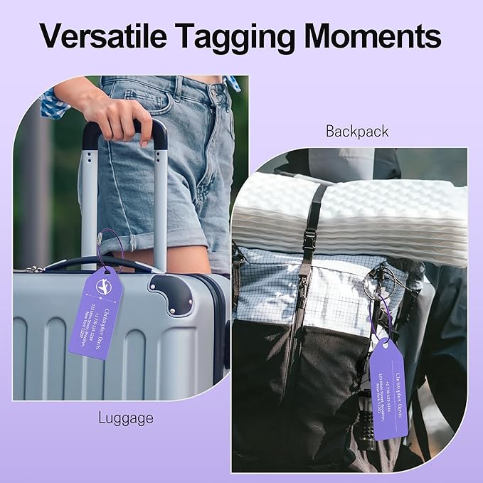 4 PCS Personalized Metal Luggage Tag – Personalized Engraved Suitcase Tag - Image 7