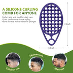 KOUPA Magic Silicone Curly Hair Brush, One Piece Twist Curl Comb for Afro Curls, Washable Hair Tool for Men Women, Purple, 2 Pieces