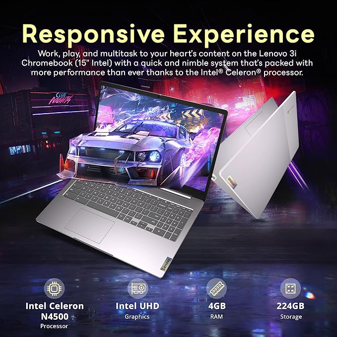 Lenovo Ideapad 3 15.6" FHD Chromebook, Intel Celeron N4500, 4GB LPDDR4X - Image 3