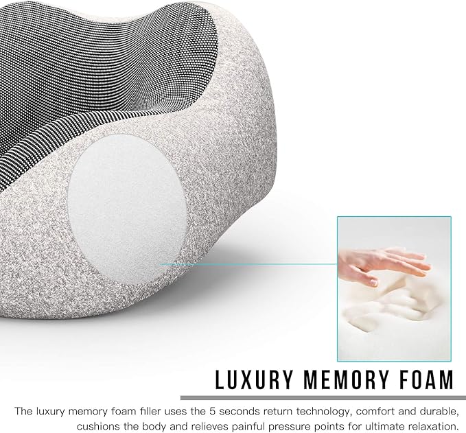 MLVOC Travel Pillow 100% Pure Memory Foam Neck Pillow, Comfortable & Breathable - Image 4
