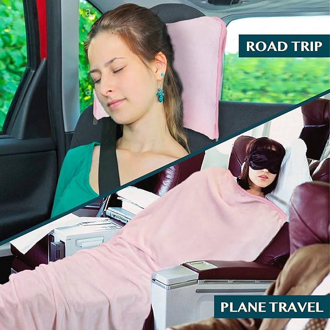 PAVILIA Travel Blanket Pillow, Soft Airplane Blanket 2-in-1 Combo Set, Plane - Image 5