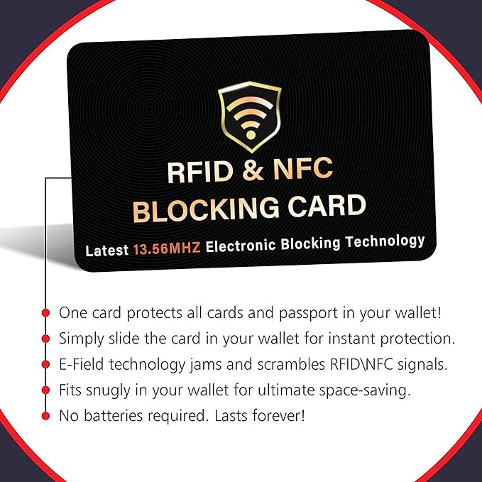 SaiTech IT 2 Pack RFID Blocking Card, One Card Protects Entire Wallet Purse - Image 6