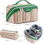 Travel Makeup Bag for Women: Large Capacity Open Flat Make up Bag Set of 3 - Image 2