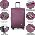 Hanke 24 Inch Expandable Luggage Large Suitcases - Image 3