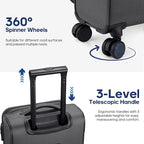 UKEIN Expandable Carry On Luggage 22x14x9 Airline Approved, 20Inch Softside - Image 6