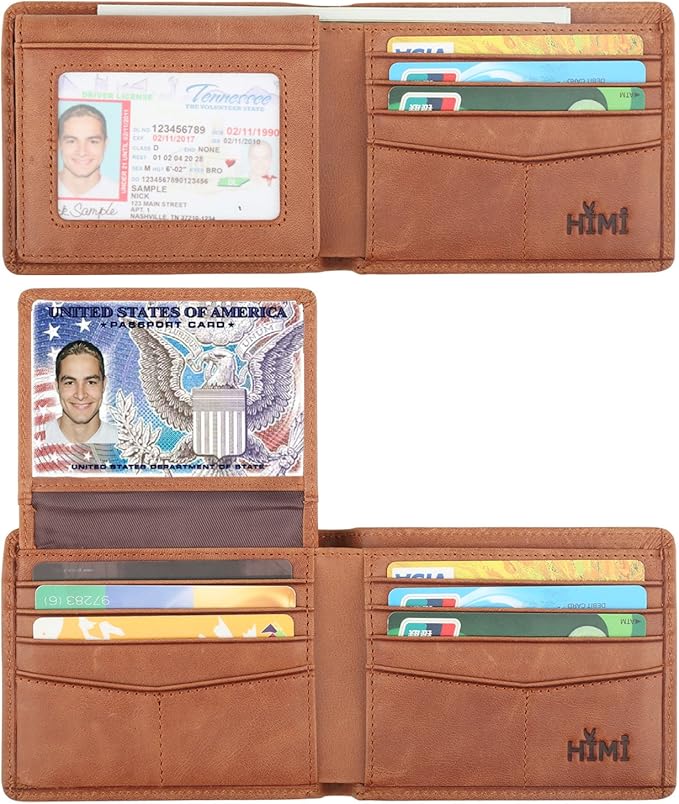Wallet for Men-Genuine Leather RFID Blocking Bifold Stylish Wallet by WelcometoHIMI