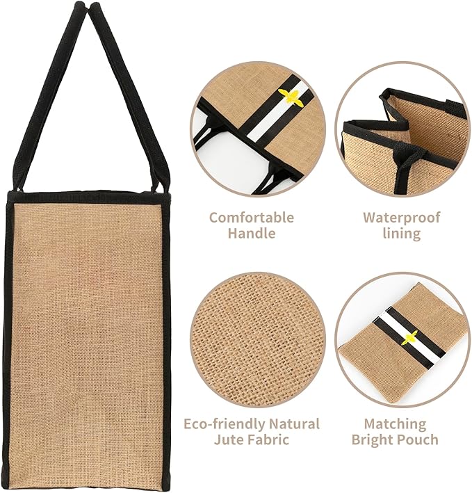 Large Beach Bag Jute Woven Tote - Image 5