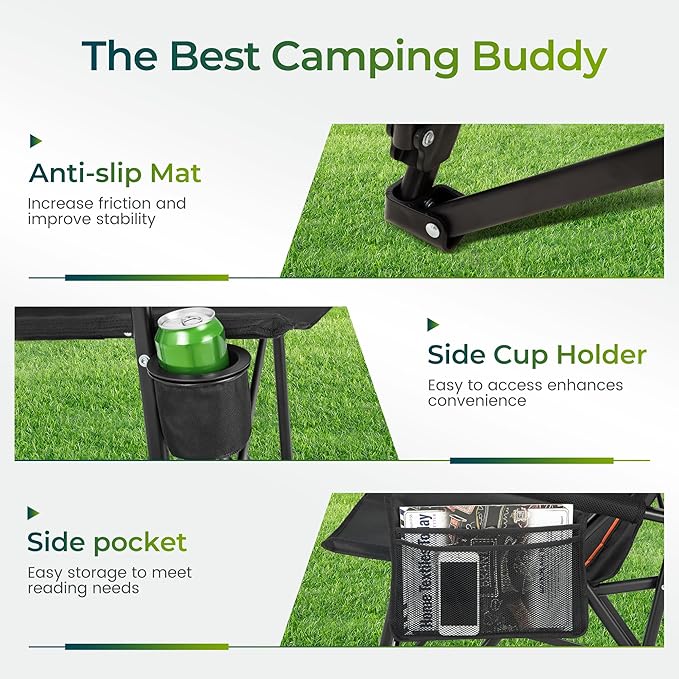 ALPHA CAMP Oversized Folding Camping Chairs - Image 5