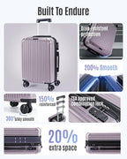 LIGHT FLIGHT Carry On Luggage 22x14x9 Airline Approved, Durable Hard Shell - Image 2