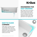 Metallic White 32 in Undermount Granite Kitchen Sink KGUW1 (White / 32 Inch / Sink)