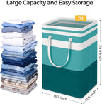 HomeHacks 2-Pack Large Laundry Basket, Waterproof, Freestanding Laundry Hamper - Image 4