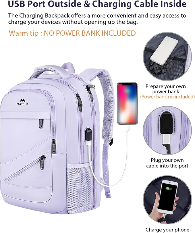 MATEIN College School Backpack for Women, 17 Inch Large College Laptop Bookbag - Image 6