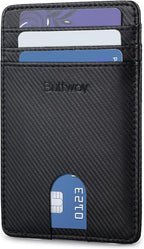 Buffway Mens Slim Wallet, Minimalist Thin Front Pocket Leather Credit Card by Buffway