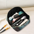 Makeup Organizer Bag, Gothic Skull Butterfly Travel Makeup Bags Makeup Vanity Case Large Capacity Rhombus Cosmetic Toiletry Bag for Girl Women Ladies