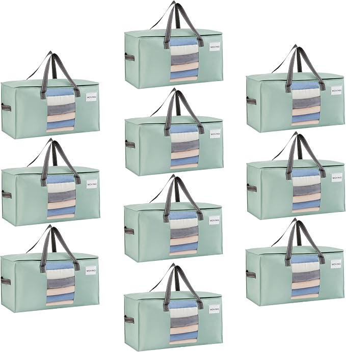 VENO 10 Pack Moving Bags, Comforter and Blanket Storage Bags by Veno