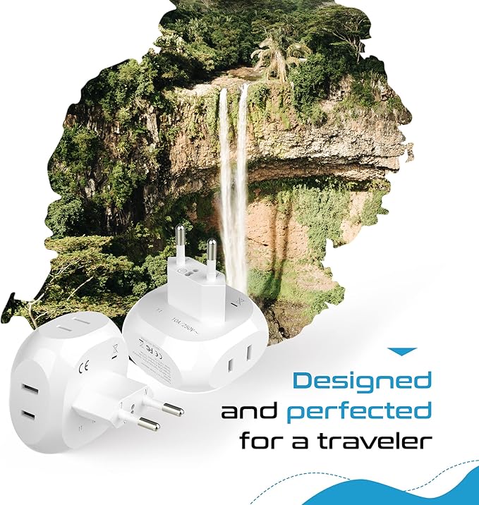 Ceptics European Travel Plug Adapter Europe Power Adaptor Charger 4 Input - Image 4