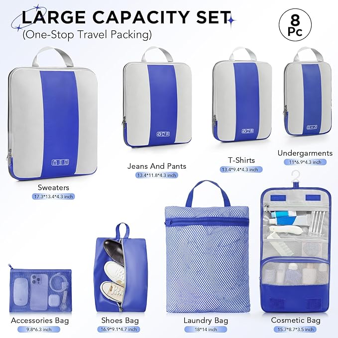8 Set Compression Packing Cubes - Image 2