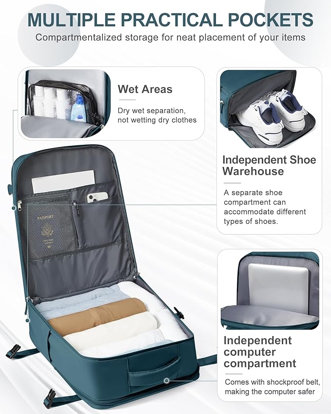 coowoz Large Travel Backpack Carry On - Image 3