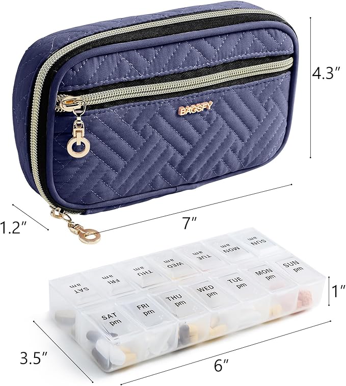 BAGSFY Pill Organizer Case 2 Times a Day- Weekly Medicine Organizer Travel Pill - Image 2