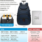 Boavan Rolling Backpack, 17 inch Water Resistant Wheeled Backpack, Carry on - Image 2