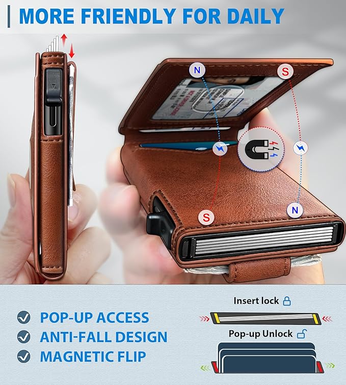 Airtag Wallet for Men, with Money Clip Gift Boxed, Slim Front Pocket Wallet - Image 3