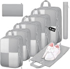 8 Set Compression Packing Cubes Travel, Lightweight Expandable Travel Cubes by Attmu