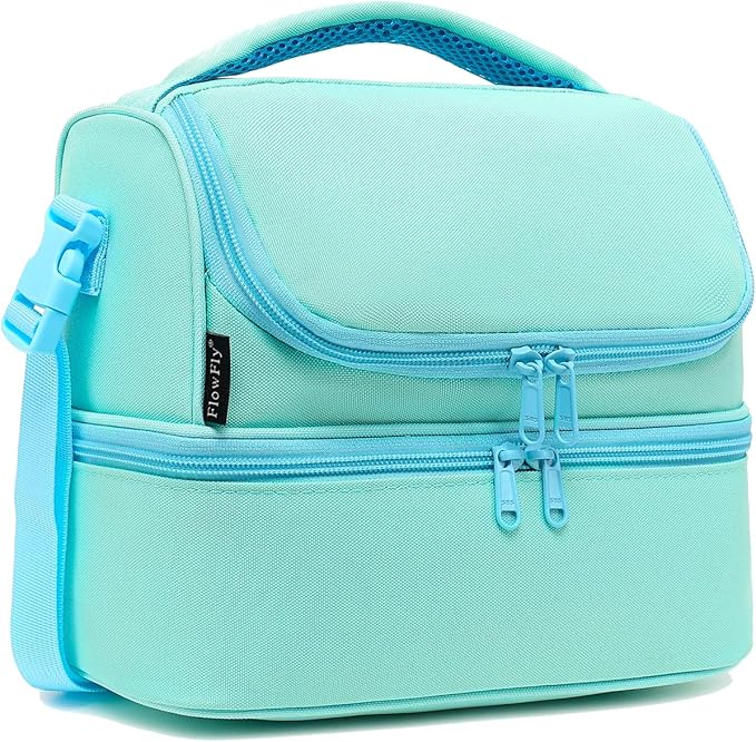 FlowFly Double Decker Cooler Insulated Lunch Bag Large Tote by FlowFly