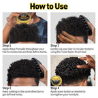 Wave Pomade Hair Twist Sponge Brush Twist Styler for Black Men, Washable Afro Curl Sponge Racket for Barbers & Daily Use, Ideal for Curly, Rubber Large Tooth Brush Hair Pomade Styling Set