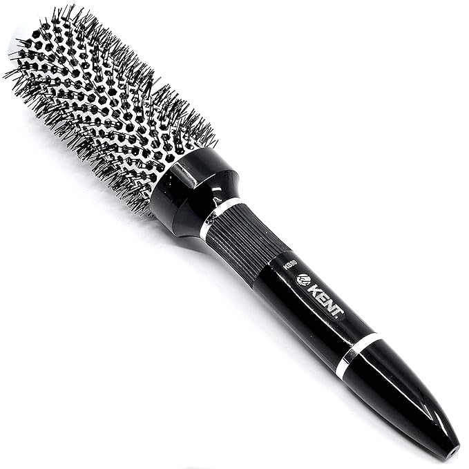 Kent KS30 Nylon Radial Salon Hair Brush With Heat Reflecting Core (33mm Diameter) - For Styling, Straight Blow-Dry, and Easy Curling