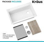 KRAUS Bellucci Workstation 33 in. Drop In Single Bowl Granite Kitchen Sink in - Image 15