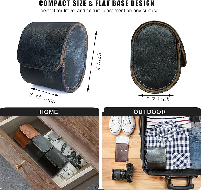 Longjet Watch Roll Travel Case for Men Portable Watches Organizer Box - Image 3