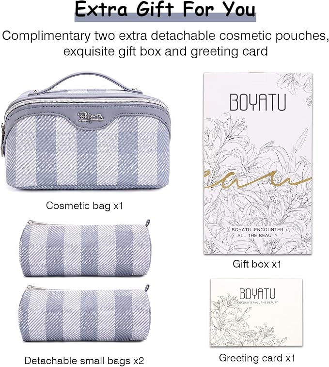 BOYATU Makeup Bag Travel Cosmetic Bag: 3 Pcs Set Portable Make up Bags - Image 6