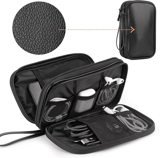 Leather Travel Electronic Organizer - Image 2