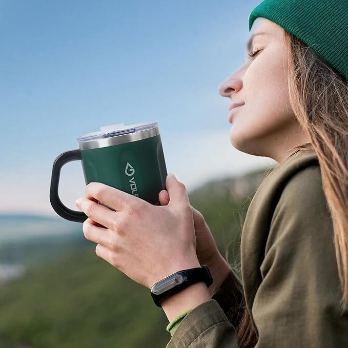16 Oz Coffee Mug with Handle and Lid, BPA Free Coffee Cup, Keep Cold 6 Hours - Image 6