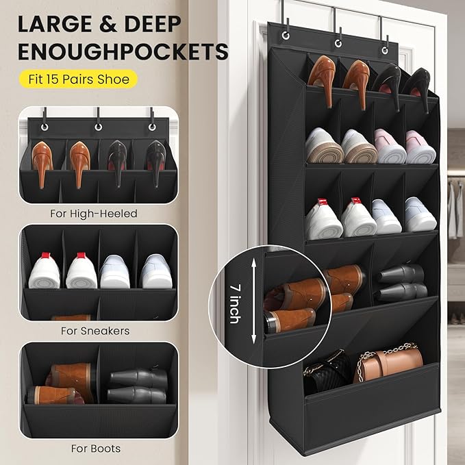 Over the Door Shoe Organizer for Closet, Shoes Rack for Closet - Image 4