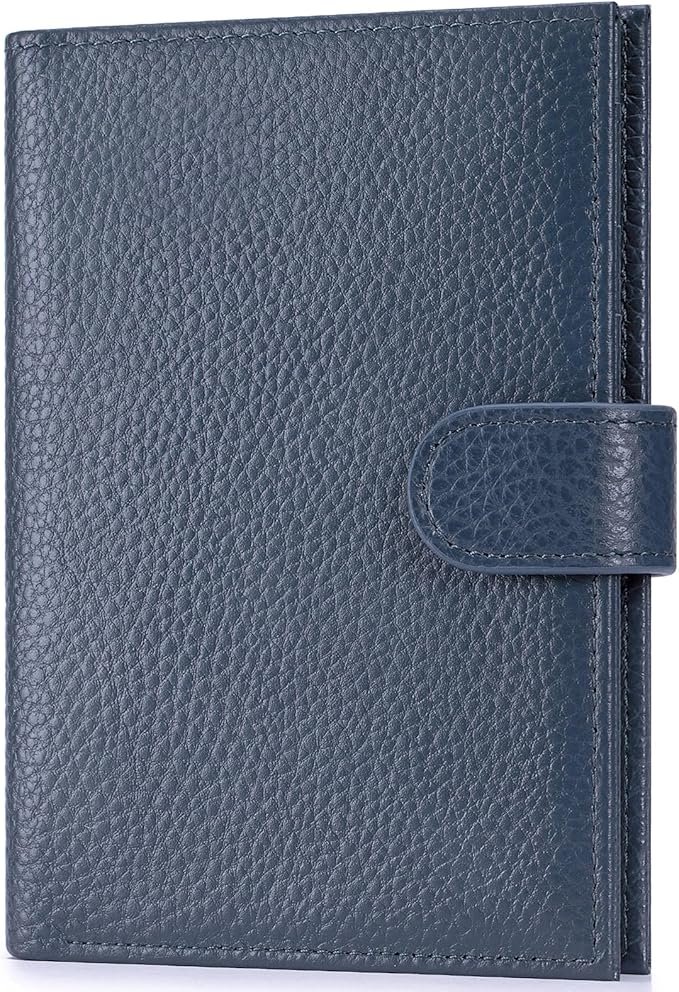 Passport Holder for Travel Women RFID Blocking Genuine Leather Passport Wallet by FREYAMIRA