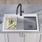 KRAUS Bellucci Workstation 33 in. Drop In Single Bowl Granite Kitchen Sink in - Image 2