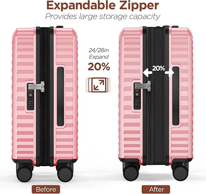 SHOWKOO Luggage Sets 3 Piece Hardside Expandable Suitcase - Image 6