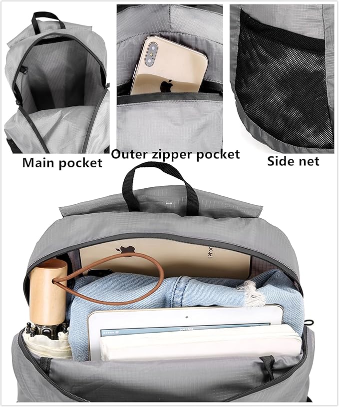 Small Foldable Hiking Daypack Packble Skin Casual Backpack Camping Cycling - Image 9