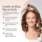 Kitsch Velvet XL Heatless Curling Set - Heatless Curls Overnight - Comfortable No Heat Hair Curlers With Two Velvet Bow Scrunchies to Sleep In for Frizz-Free & Non-Damage Styling - Eucalyptus