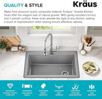 KRAUS Forteza 33-inch Drop In/Undermount Single Bowl Granite Kitchen Sink in - Image 2