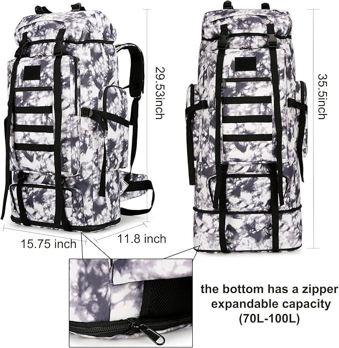 Hiking Backpack for Men 70L/100L Camping Backpack Military Rucksack Molle 3 - Image 4