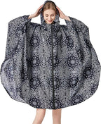 ANYOO Waterproof Rain Poncho Lightweight Reusable Hiking Hooded Coat Jacket - Image 2