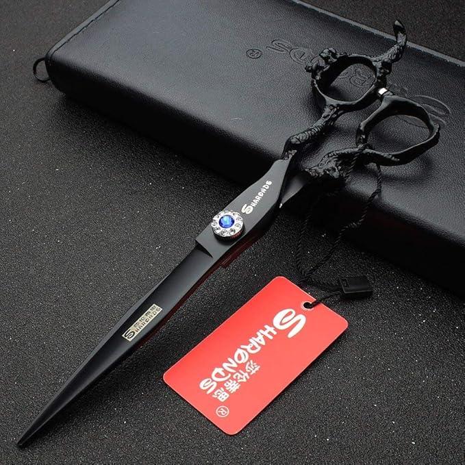 7 inch salon personalized scissors 19 cm cool black salon hair styling hair scissors stainless steel hair tools